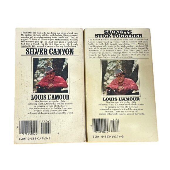 2 Louis L'Amour Books Paperback Western VTG Fiction Silver Canyon Lonely On The - Picture 2 of 6